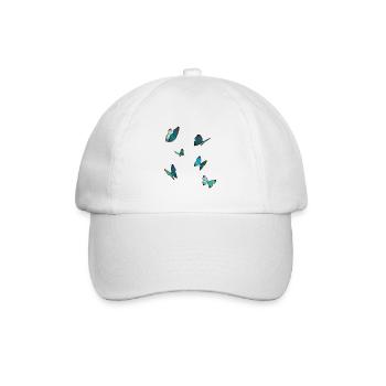 Schmetterlinge Blau - Baseballkappe - Weiß/Weiß - Vorne