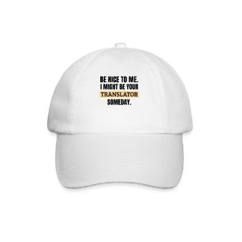 Geschenk Dolmetscher | Übersetzer Übersetzung - Baseballkappe - Weiß/Weiß - Vorne