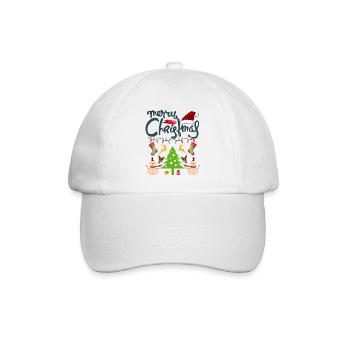 Frohe Weihnachten, Frohe Weihnachten, Frohe Weihnachten - Baseballkappe - Weiß/Weiß - Vorne