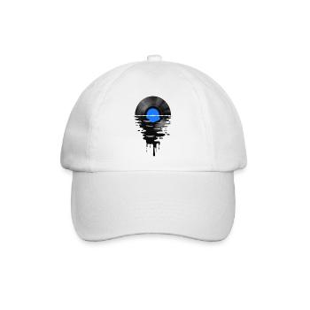 VinylLPRekord Sunset Blau Merch - Baseballkappe - Weiß/Weiß - Vorne
