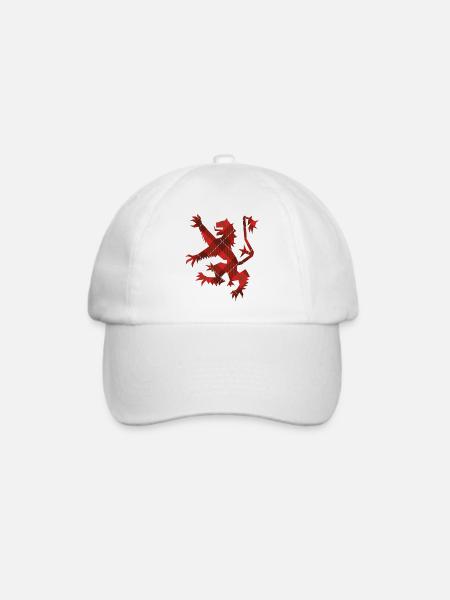 Schottischer Tartanlöwe Rampant - Baseballkappe - Weiß/Weiß