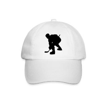 Eishockey Schattenbild Logo für Fanclub - Baseballkappe - Weiß/Weiß - Vorne
