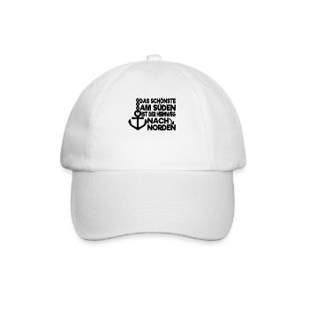 Norddeutsche Sprüche Nordsee Geschenk - Baseballkappe - Weiß/Weiß - Vorne