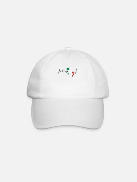 Italien Herzschlag - Baseballkappe - Weiß/Weiß