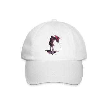 Liebe und Kuss Aquarell - Baseballkappe - Weiß/Weiß - Vorne