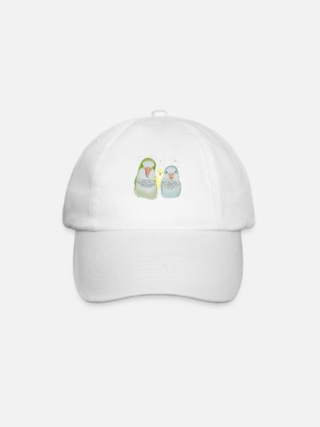 Familie Mönchssittiche - Baseballkappe - Weiß/Weiß