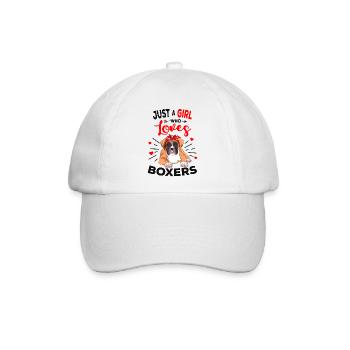 Boxer Hund - Baseballkappe - Weiß/Weiß - Vorne