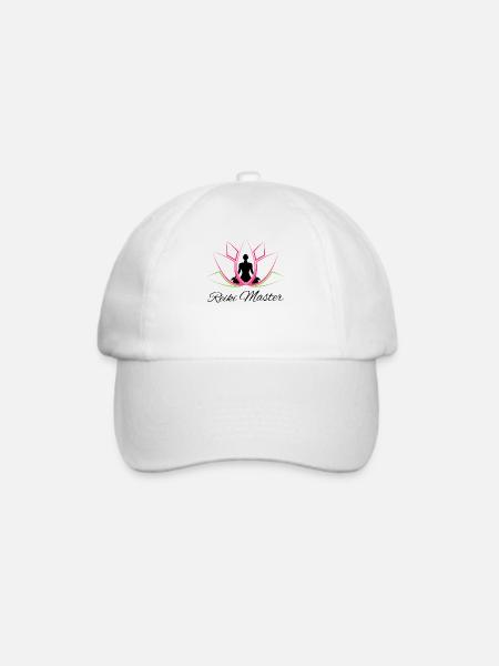 Reiki Meister Geschenk Lotus | Reiki Heiler - Baseballkappe - Weiß/Weiß