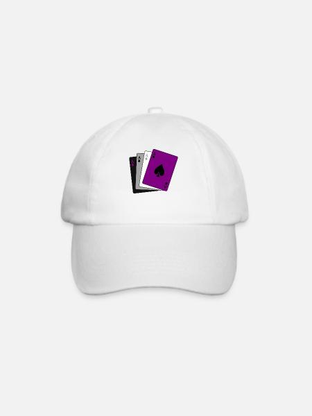Asexualität LGBTQIA Asexuelle Karten Ich habe ein Ass - Baseballkappe - Weiß/Weiß