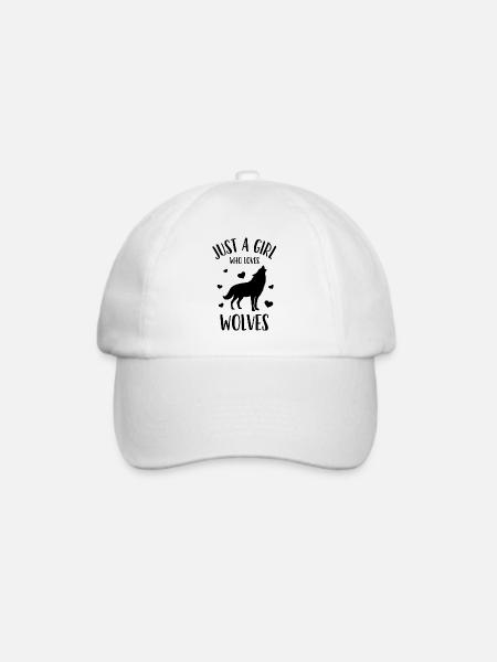 Nur ein Mädchen, das WOLVES liebt - Baseballkappe - Weiß/Weiß