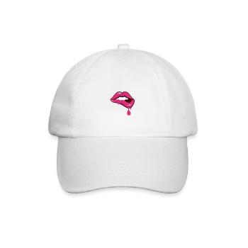 Regenbogen, Botox, Glossy, Lipgloss, Schleimig - Baseballkappe - Weiß/Weiß - Vorne
