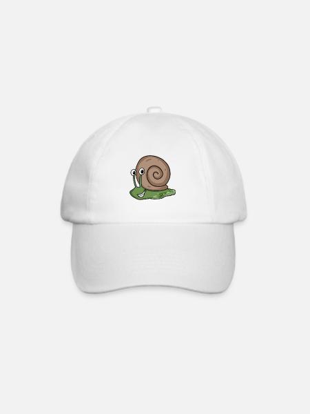 Schnecke - Baseballkappe - Weiß/Weiß