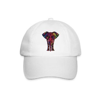 Elefant - Baseballkappe - Weiß/Weiß - Vorne