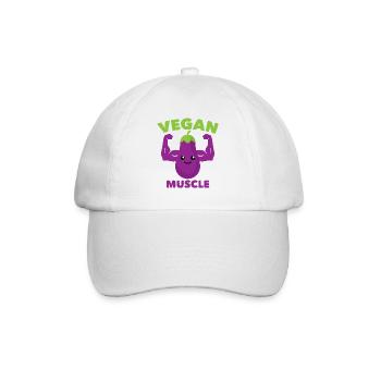 Vegane Muskeln - Baseballkappe - Weiß/Weiß - Vorne