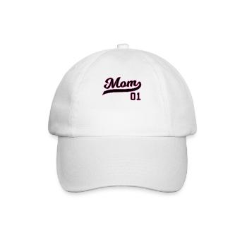 Mom 01 Mama Mutter Geschenk Muttertag Geburtstag - Baseballkappe - Weiß/Weiß - Vorne