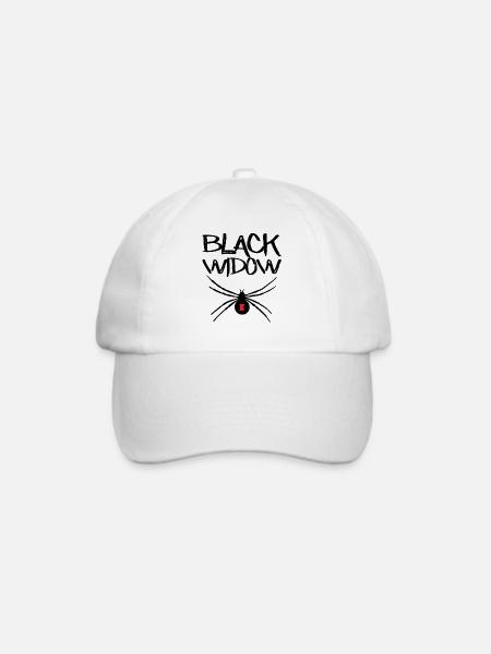 Black Widow Schwarze Witwe Spinne - Baseballkappe - Weiß/Weiß