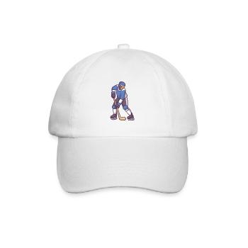 Sportler mit Hockeyschläger - Baseballkappe - Weiß/Weiß - Vorne