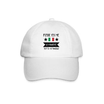 Vaffanculo italienischer Spruch ü Italien Geschenk - Baseballkappe - Weiß/Weiß - Vorne