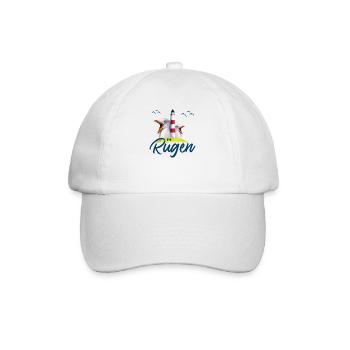 Rügen Insel Ostsee Urlaub Möwe Rüganer Geschenk - Baseballkappe - Weiß/Weiß - Vorne