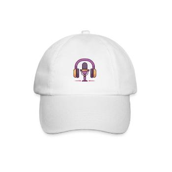 Mikrofon- und Kopfhörerset - Baseballkappe - Weiß/Weiß - Vorne