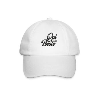 Opi ist der Beste - Baseballkappe - Weiß/Weiß - Vorne