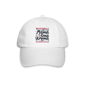 Uroma Urgroßmutter Geschenk für Großeltern - Baseballkappe - Weiß/Weiß - Vorne