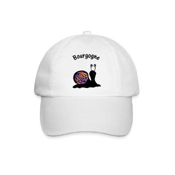 Schnecke Burgund - Baseballkappe - Weiß/Weiß - Vorne