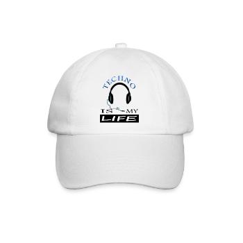 Techno Musik ist mein Leben Techno Music Geschenk - Baseballkappe - Weiß/Weiß - Vorne