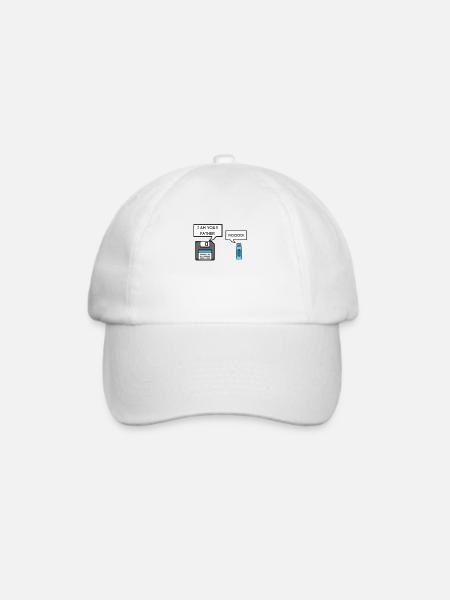 Diskette Ich bin dein Vater Usb - Baseballkappe - Weiß/Weiß