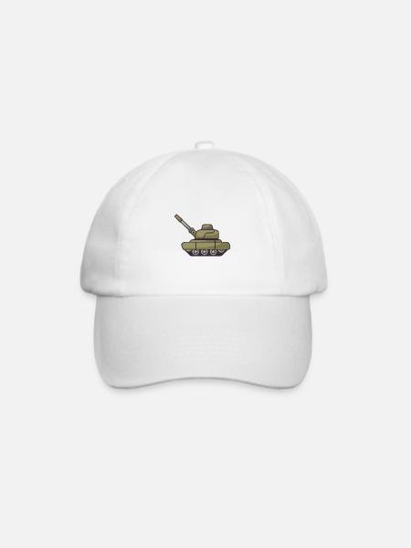 Militärpanzer - Baseballkappe - Weiß/Weiß