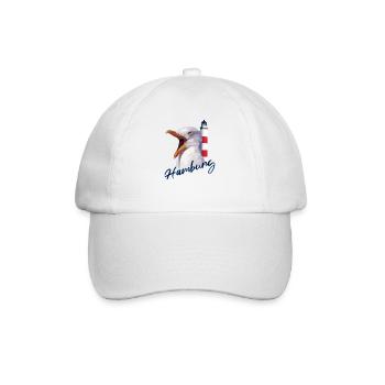 Hamburg Hamburger norddeutsch Möwe Geschenk - Baseballkappe - Weiß/Weiß - Vorne