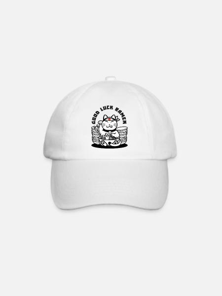 Viel Glück Ramen - maneki neko - Baseballkappe - Weiß/Weiß
