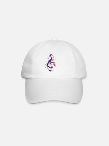 musik - Baseballkappe - Weiß/Weiß