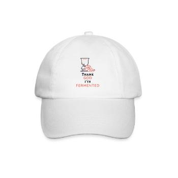 Jesus Christus, lustiger Spruch für Weintrinker - Baseballkappe - Weiß/Weiß - Vorne