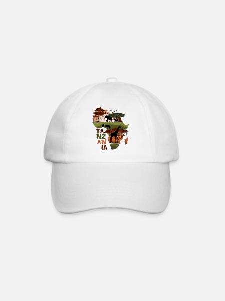 Tansania Afrika Sonnenuntergang - Baseballkappe - Weiß/Weiß