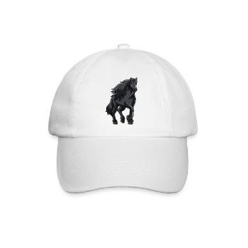 Friesenpferd Pferdeliebhaber Geschenk - Baseballkappe - Weiß/Weiß - Vorne