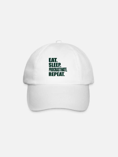 Eat Sleep Procrastinate Repeat Student - Baseballkappe - Weiß/Weiß