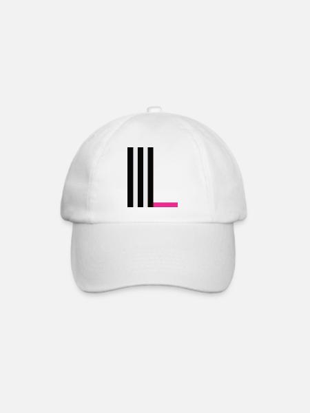 Abstraktes monochromes Linienmuster - Baseballkappe - Weiß/Weiß