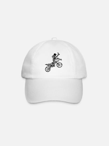 Motocross - Baseballkappe - Weiß/Weiß