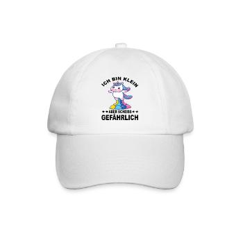 Ich Bin klein aber Scheiss gefährlich - Baseballkappe - Weiß/Weiß - Vorne