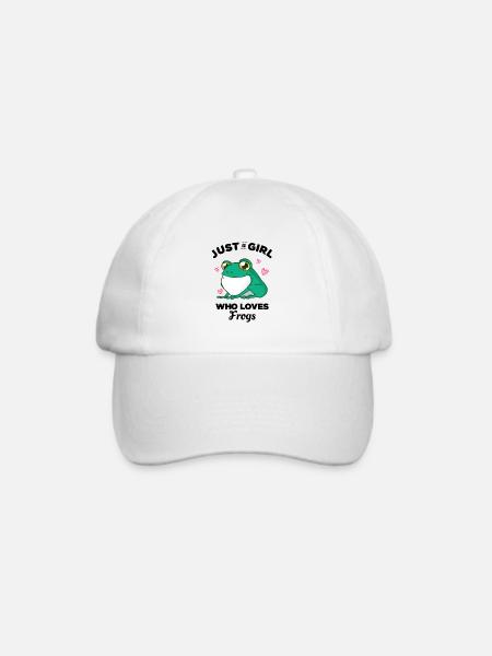 Nur ein Mädchen, das Frösche liebt - Baseballkappe - Weiß/Weiß