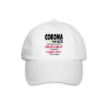 Corona Covid Verblödet Gestorben Leugner News - Baseballkappe - Weiß/Weiß - Vorne