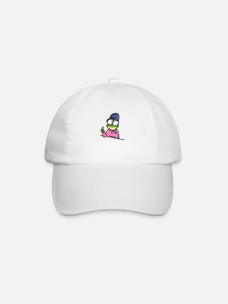 Frosch zeigt Mittelfinger - Baseballkappe - Weiß/Weiß