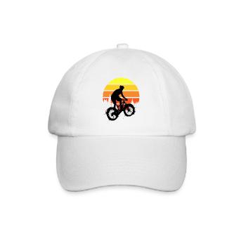 Mountainbike Ride Sunset Cycling - Vintage - Baseballkappe - Weiß/Weiß - Vorne