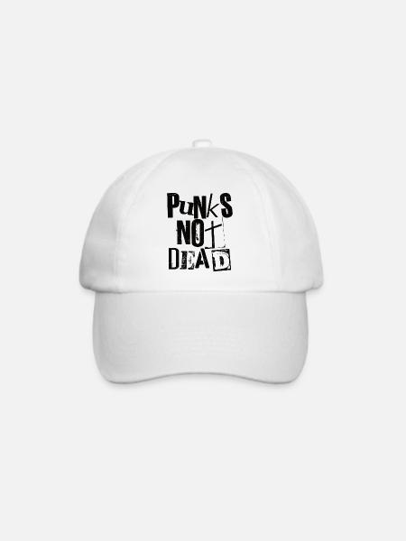Punks Not Dead - Vintage Grunge - Punk Is Not Dead - Baseballkappe - Weiß/Weiß