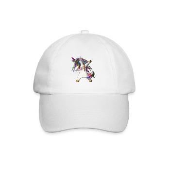 Dabbing Unicorn Dabbendes Einhorn Geschenk Magisch - Baseballkappe - Weiß/Weiß - Vorne