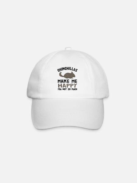 Chinchilla Happy - Baseballkappe - Weiß/Weiß
