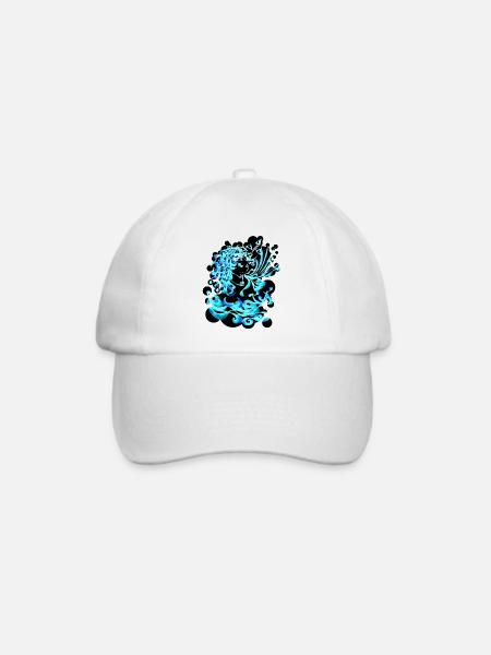 Aquarius Element Wasser cutout - Baseballkappe - Weiß/Weiß