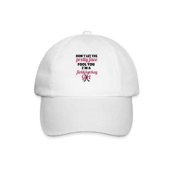 Feldhockey Geschenk Für Frauen Feldhockeyspielerin - Baseballkappe - Weiß/Weiß - Vorne