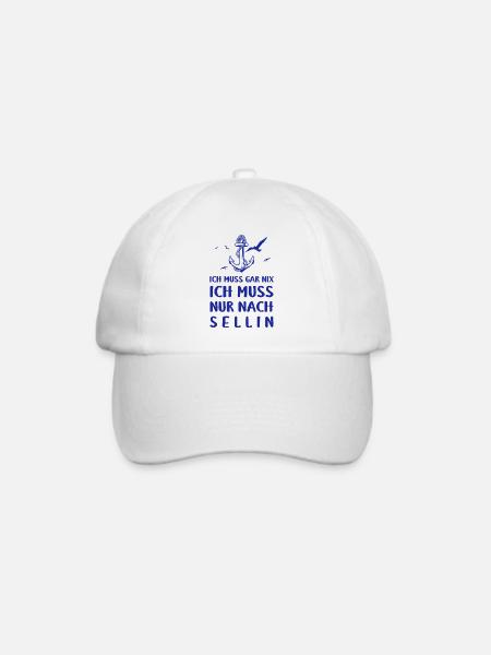 Rügen Ich Muss Garnix Ich Muss Nur Nach Sellin Ank - Baseballkappe - Weiß/Weiß